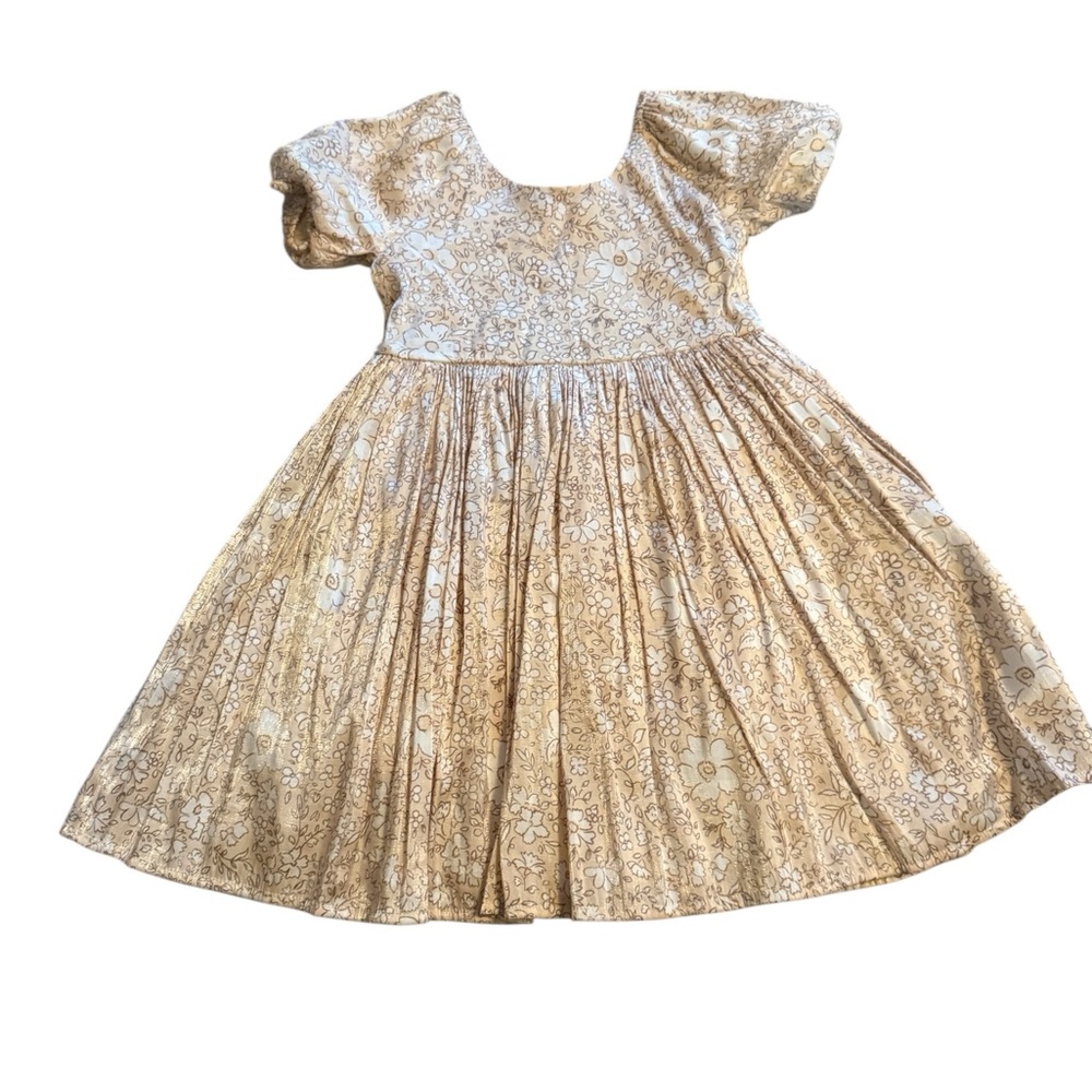Charming Cream Floral Kids Dress